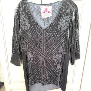Grey Velvet Johnny Was Blouse